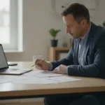 Entrepreneur analysant sa capacité d'autofinancement et ses résultats financiers sur un ordinateur portable